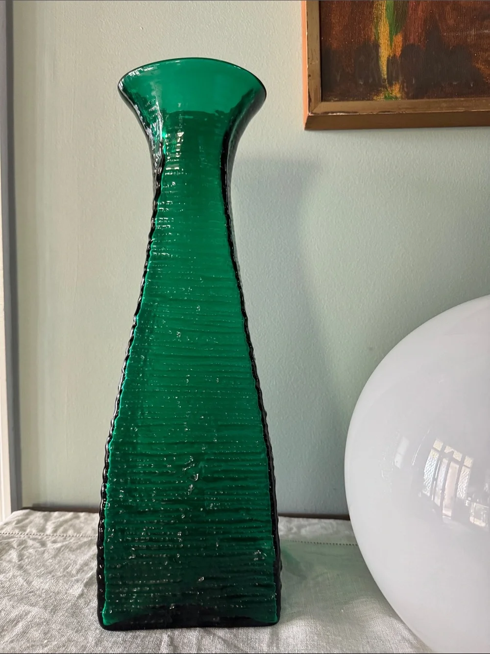 Blenko emerald vase. Vintage